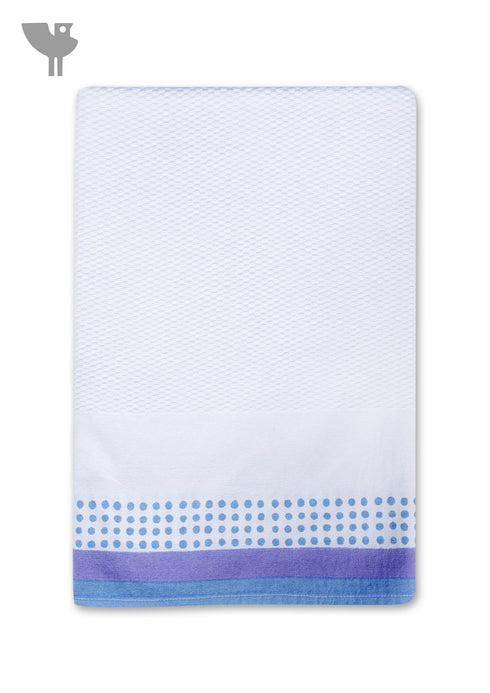 Handloom Cotton Hand Towel With Block Print Border